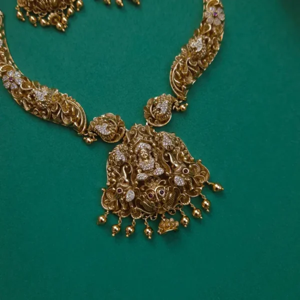 Kadambari Antique Temple Designer Neckpiece - Image 2