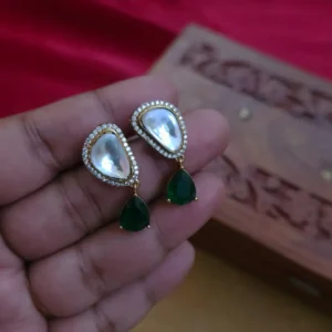 Moissanite Green Droplet Earring