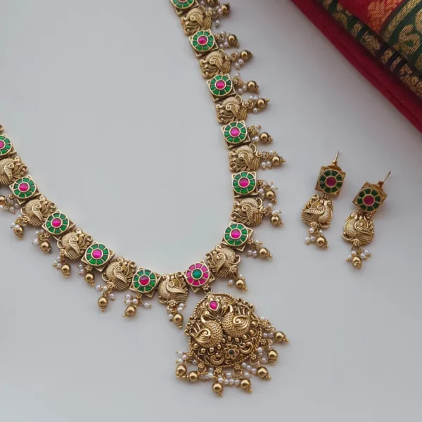 Peacock Jadau Neckpiece - Image 2