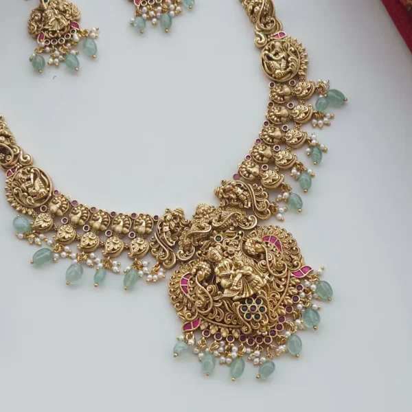 Radha Krishna Bridal Neckpiece - Image 3