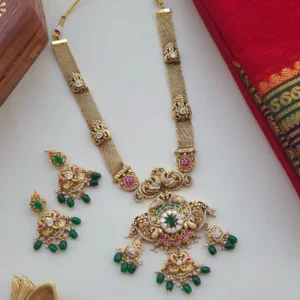 Arasi Real Gold Inspired Mid Length Haram