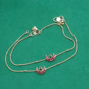 Half Moon Jadau Anklet
