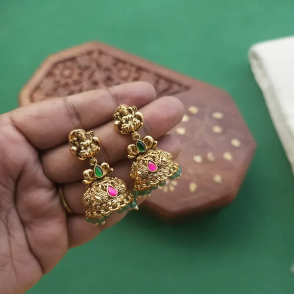 Lakshmi Jadau Jhumka - Gold Inspired