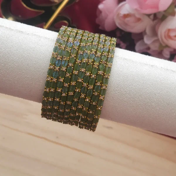 Leafy Glass Bangles - Image 8