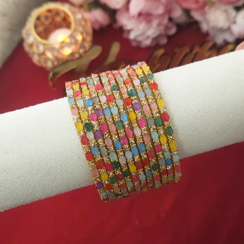colorful-leafy-glass-bangles