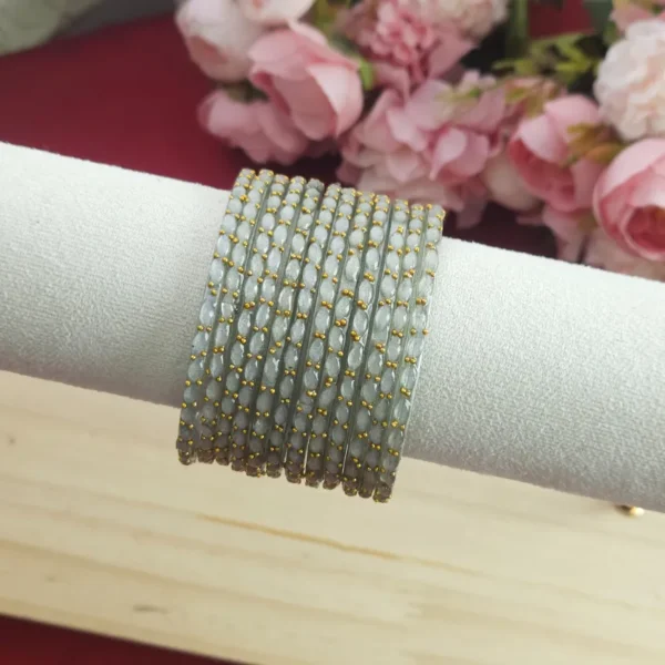 Premium Raindrop Glass Bangles - Pastel Colors - Image 8