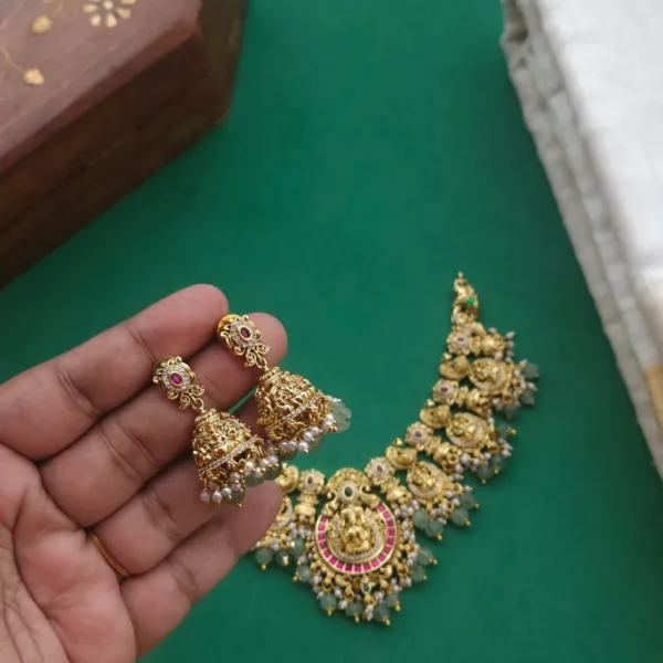 Lakshmi Jadau Neckpiece - Gold Inspired - Image 2