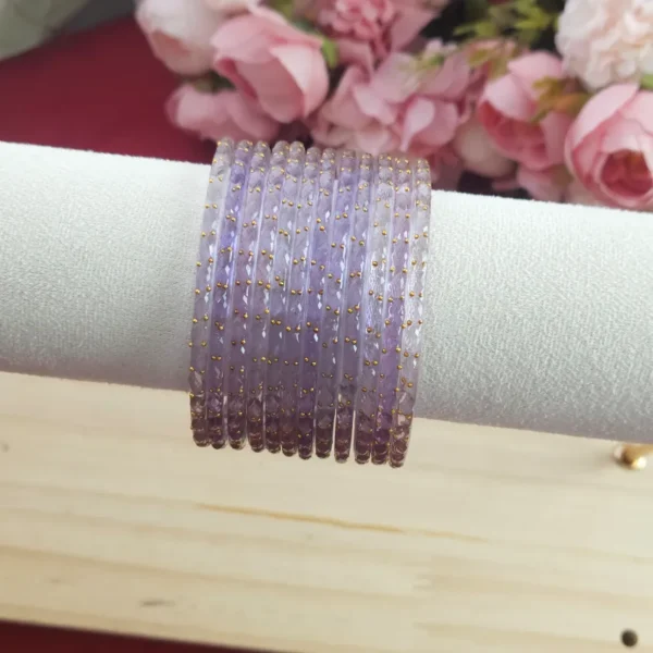 Premium Raindrop Glass Bangles - Pastel Colors - Image 9
