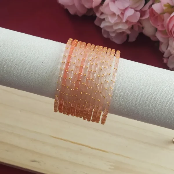 Premium Raindrop Glass Bangles - Pastel Colors - Image 3